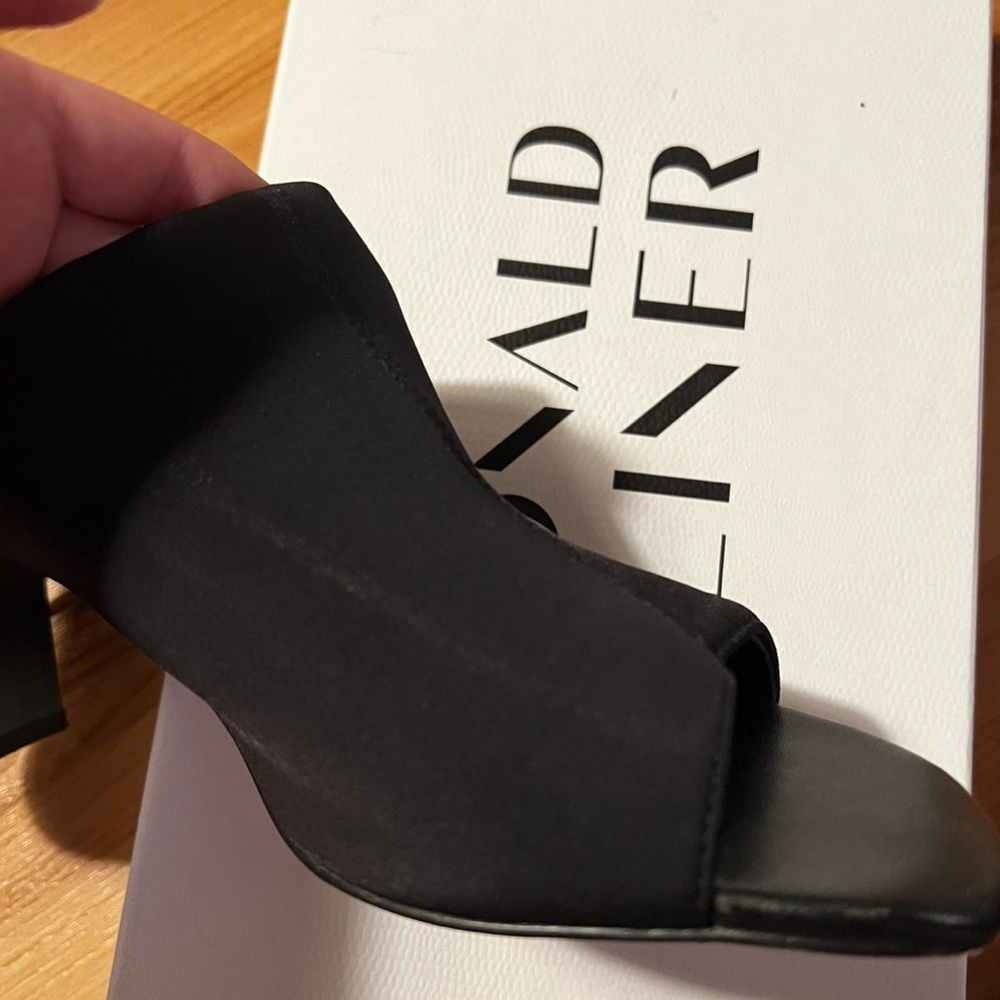 Donald J. Pliner Black Open-Toe Heels in size 8